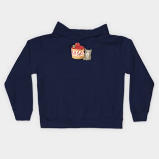 Cute Cat and Dessert Illustration Kids Hoodie